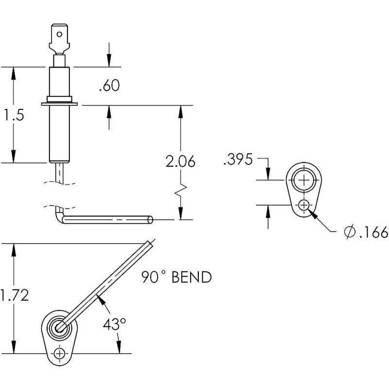 PELIF SEN01114 Flame Sensor Replacement for Trane/American Standard Furnace Flame Sensor Rod Stainless Steel SEN337, SEN0337, SEN441, SEN00491, SEN1114, SEN0441, SEN491, PSE-T19, B340888-2 - Image 3